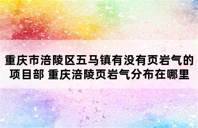 重庆市涪陵区五马镇有没有页岩气的项目部 重庆涪陵页岩气分布在哪里